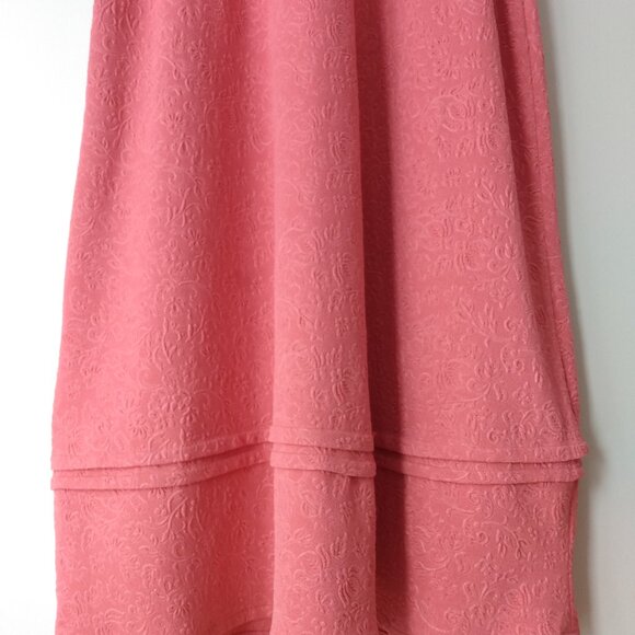 Mennonite Cape Dress 40" Bust 34" Waist Pink Modest Stretchy Textured - Picture 6 of 14